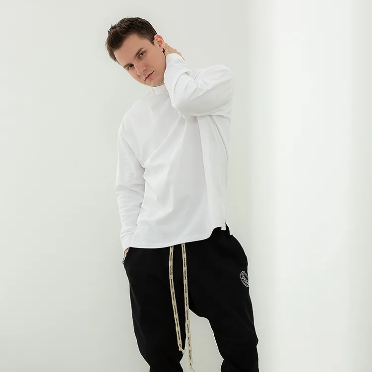 RICKYOUNG Straight Long-Sleeved T-Shirt Unisex White-3