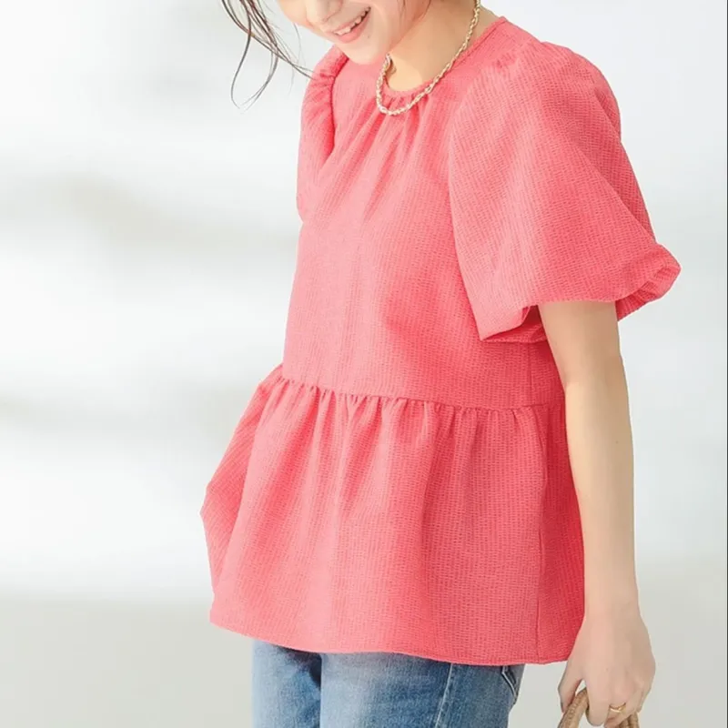 Beams T Shirts Women's Pink-3