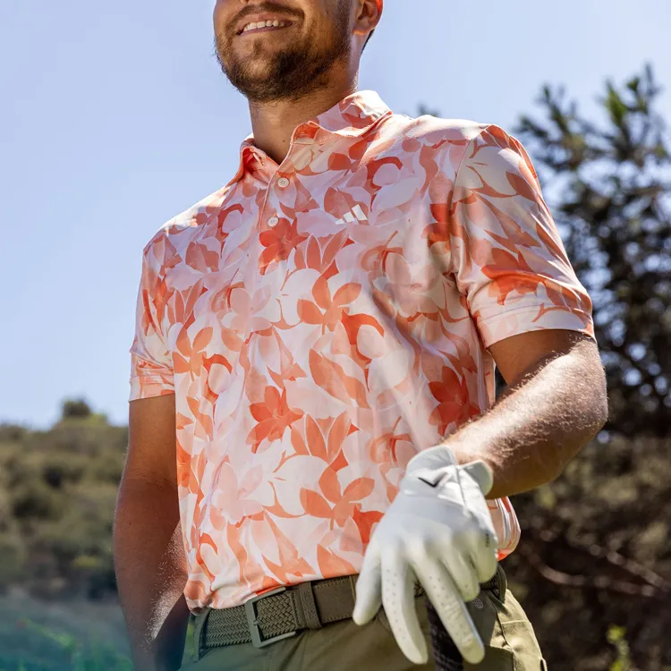 Adidas Polo Shirts Men Fusion Coral Pink-1
