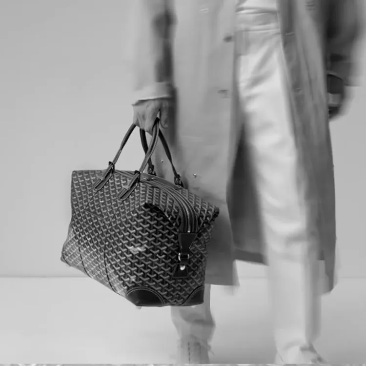 GOYARD Bowling Canvas With Leather Shoulder Bag Crossbody Bag Handbag Travel Bag Unisex Black-5