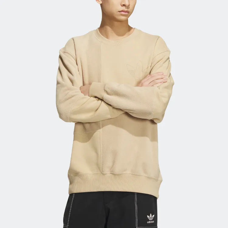 Adidas Originals Sweatshirts Men Linen Khaki Brown-3