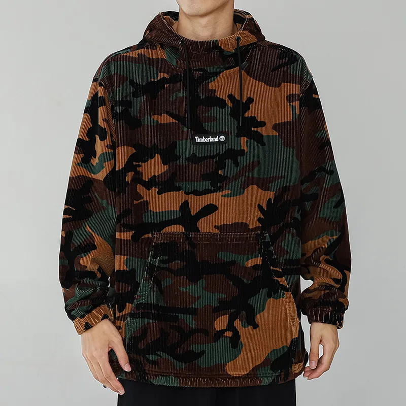 Timberland Mens Camouflage Corduroy Pullover Hoodie Camo-2