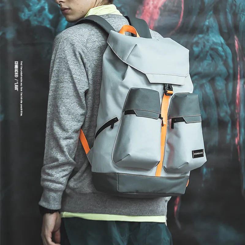COMBACK Polyamide Computer Backpack Unisex Orange/Gray-4