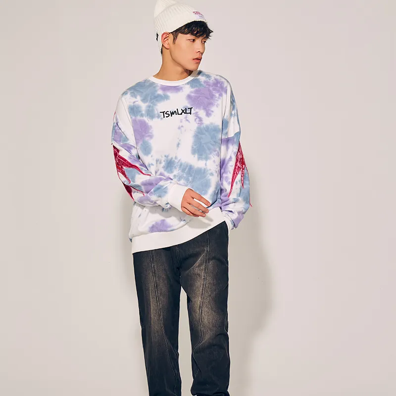 TSMLXLT Sweatshirts Unisex Blue Tie-Dye-2