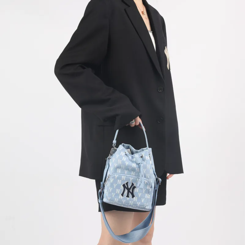 MLB Monogram Collection Polyester Bucket Bags Handbags Shoulder Bag Crossbody Bag Regular Women's Blue-6