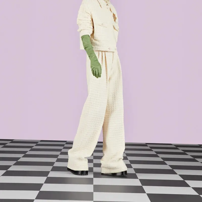 GUCCI Wide Leg Tweed Trousers-3
