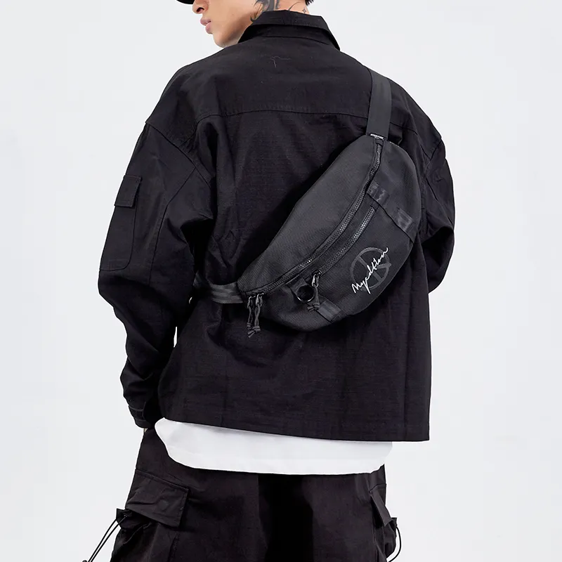 MYEDITION Dumpling Bag, Shoulder Bag, Crossbody Bag, Sling Bag Ballistic Nylon Black Unisex-5