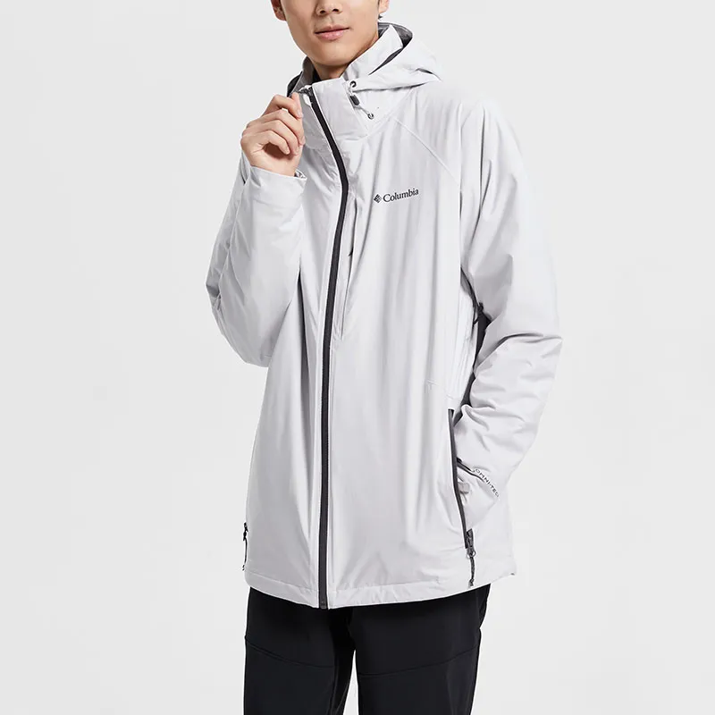 Columbia Waterproof, Windproof, Thermal, Water Repellent Windbreaker Jacket Men's Light Gray-4