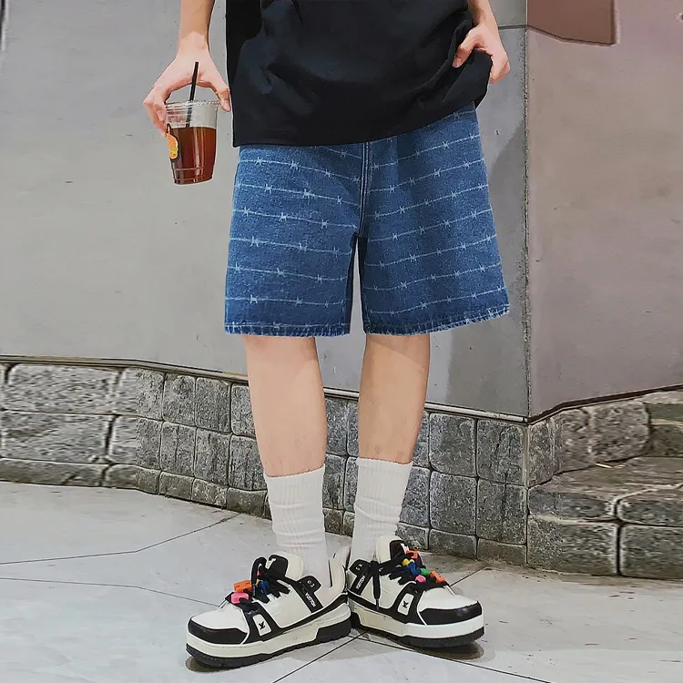 LOOKUN Casual Shorts Men Blue-1