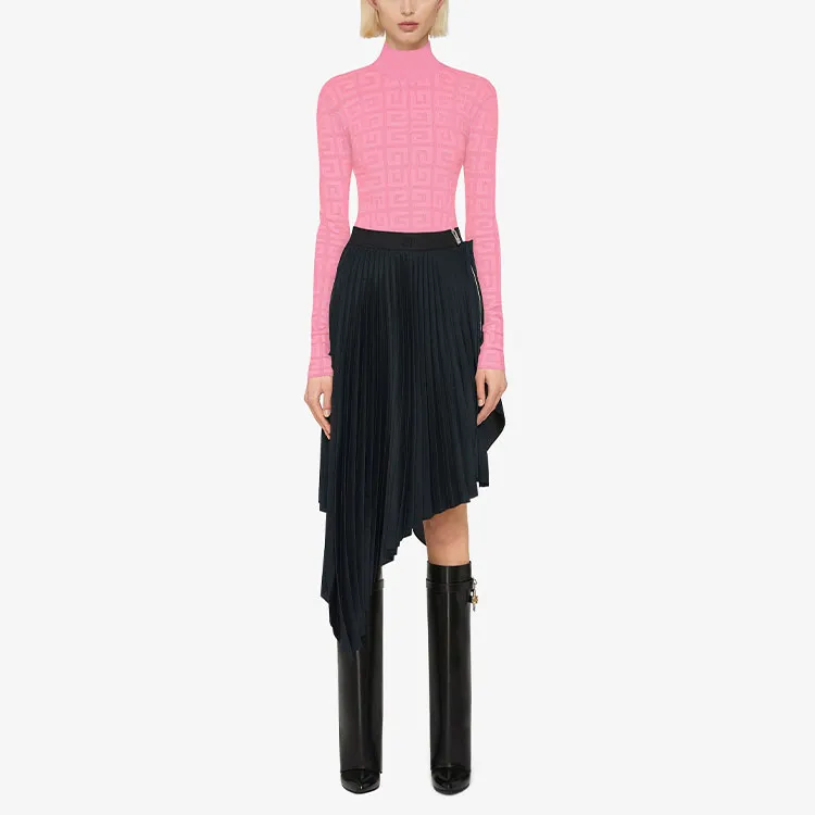 Givenchy Lace Monogram Stretch Sweater 'Bright Pink'-2