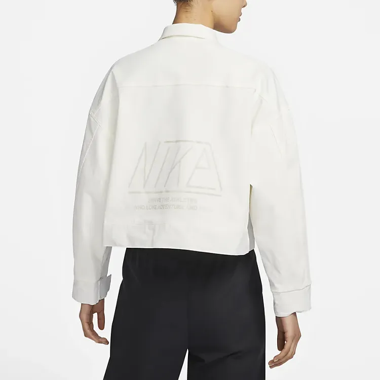 Nike Cropped Coats Women's White-2