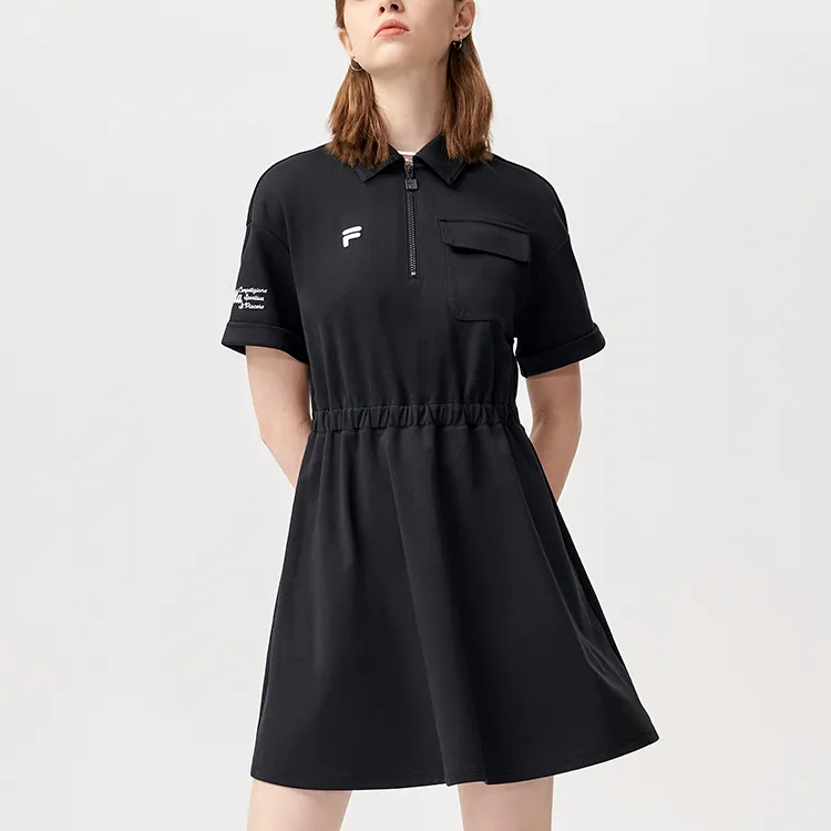 FILA FUSION Short Sleeved Dresses Women's Pitch Black-2
