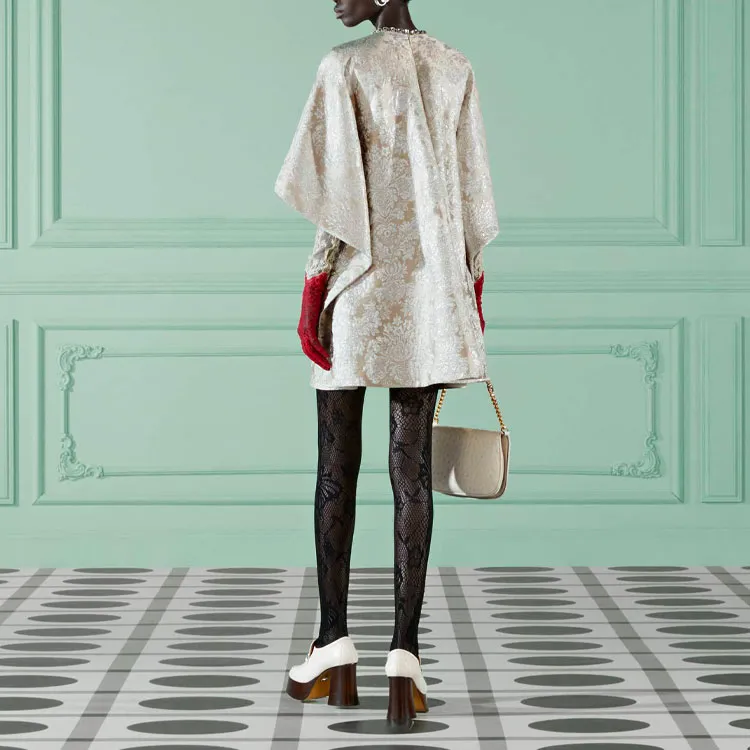GUCCI Floral jacquard Mini Dress-3