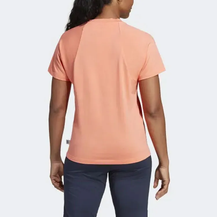 Adidas T-Shirts Women's Peach Pink-3