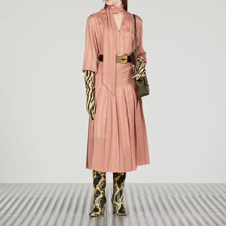 GUCCI Monogrammed Necktie Blouse-1