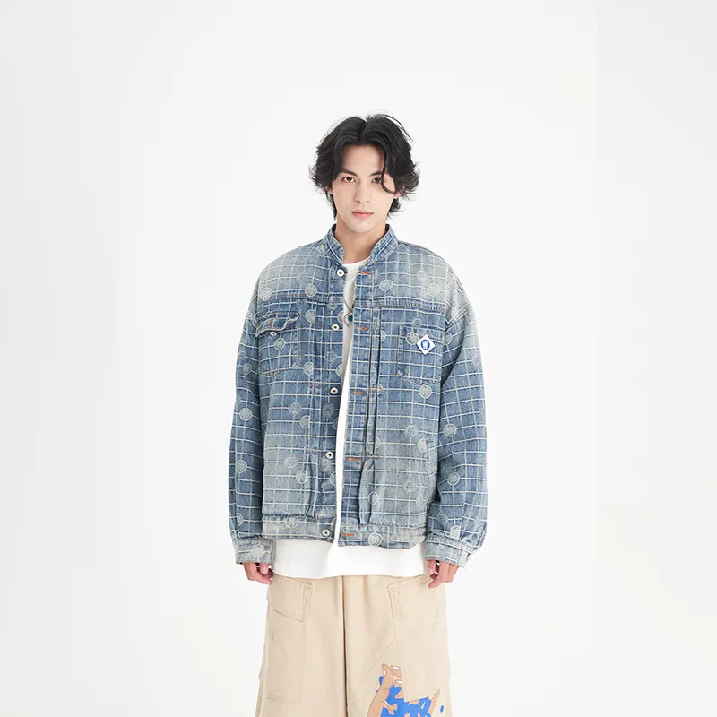 YAOJIUJIUQI Loose Fit Denim Jacket Unisex-7