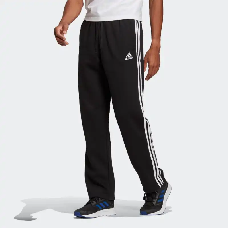 Adidas Essentials Fleece Open Hem 3 Stripes Pants-1