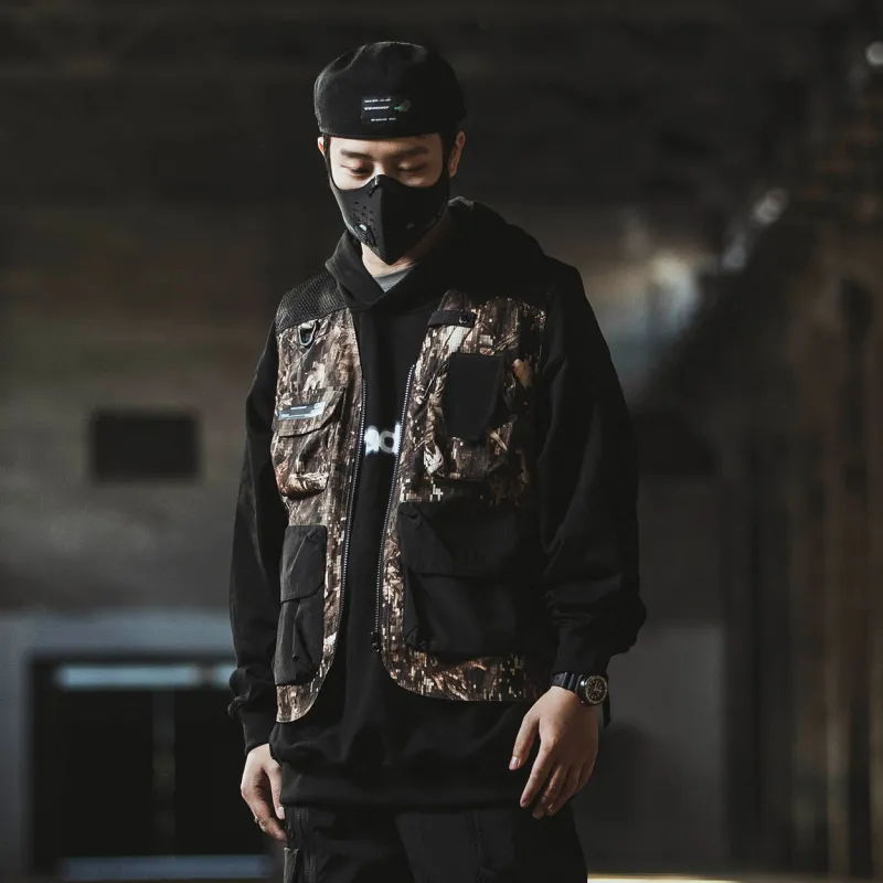ENSHADOWER Vest Unisex Black With Camouflage-3