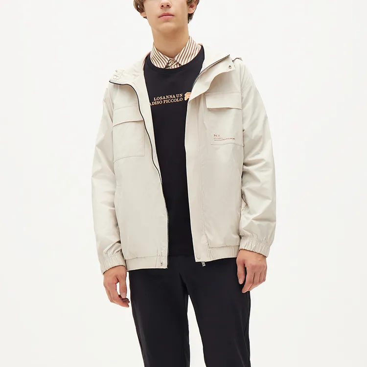 FILA Jackets Men White Birch Gray-3