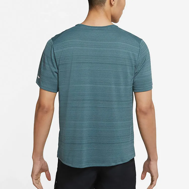 Nike MILER T Shirts Men Gray Green-4