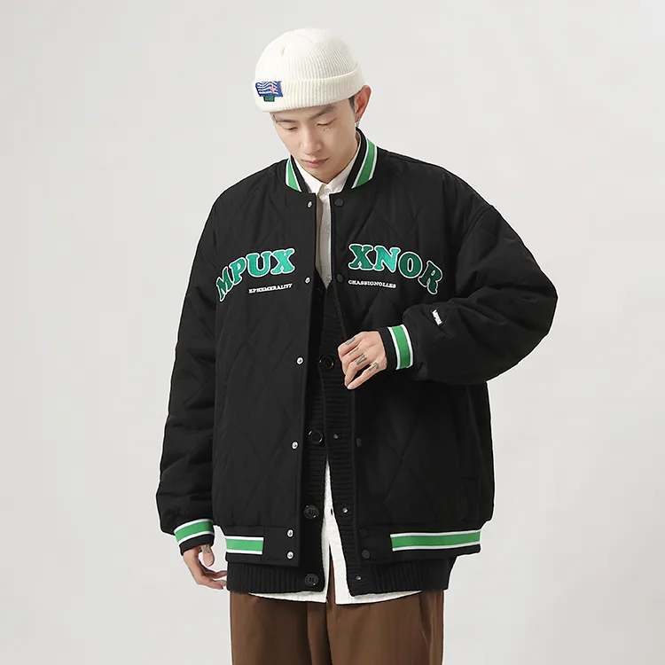 MPUX Baseball Collar Loose Fit Puffer Jacket Unisex-2