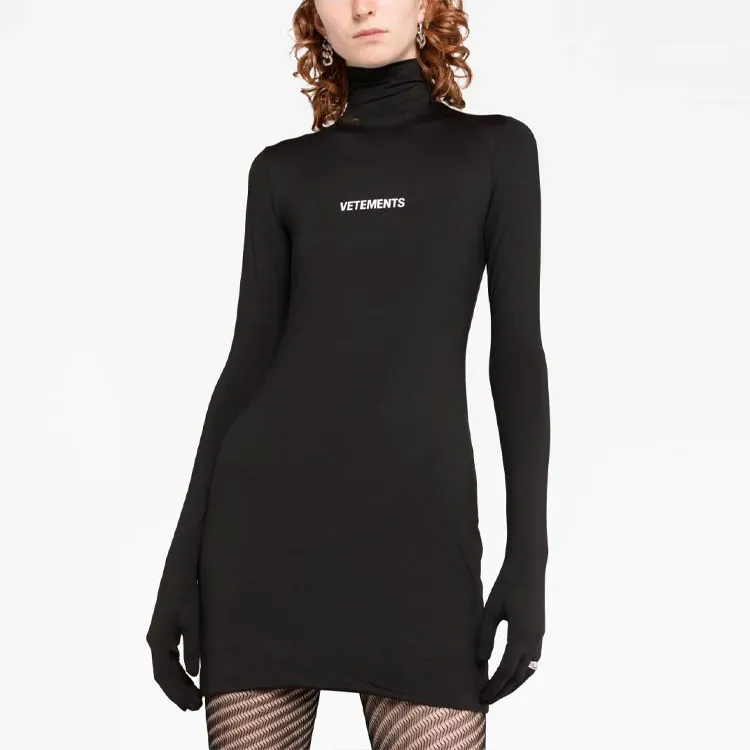 Vetements Logo Styling Dress With Gloves 'Black'-1