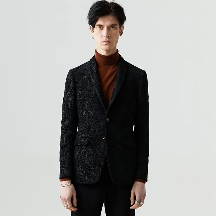 DAVID NAMAN Business Suits Men Black-4