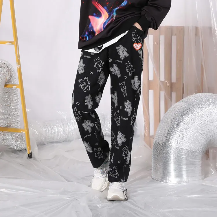 XXGOGO Straight Jeans Unisex Black Gray Color-3