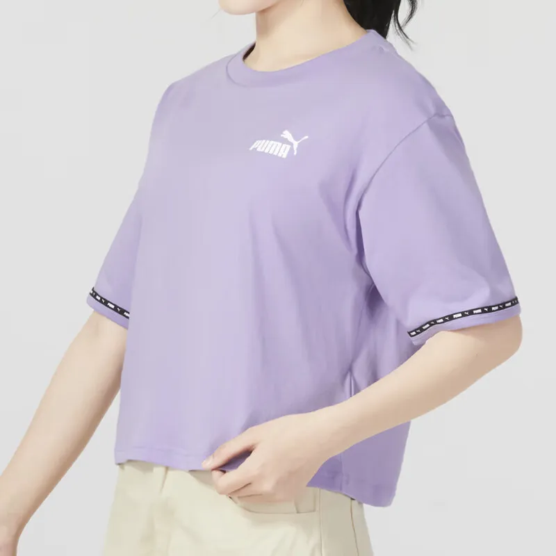 PUMA Drop Shoulder Sleeve T Shirt Women's Purple-4