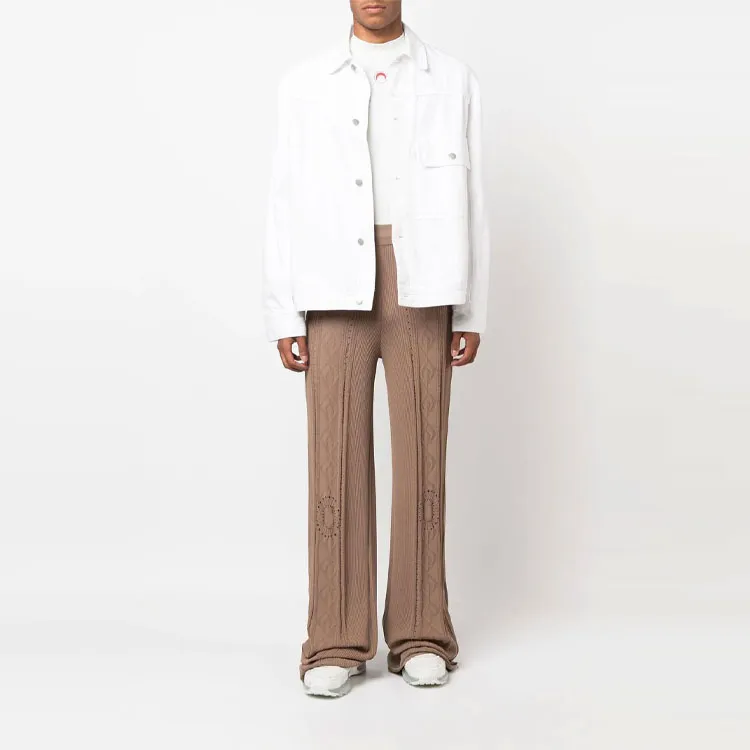 Marine Serre Neutral Pointelle Knit Trousers-1