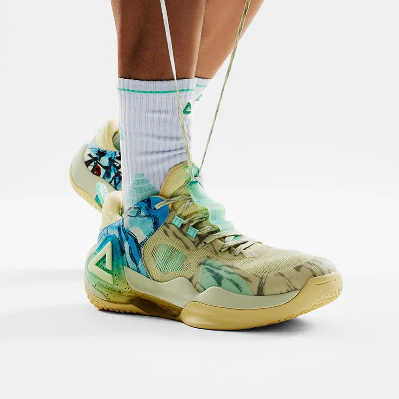 PEAK Sonic Boom 2.0 Large Sound Hi Fi Cushioning Breathable Low Top Basketball Shoes Men's Turquoise-9