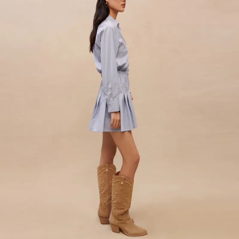 Maje Long Sleeved Dresses Women's Light Blue-3