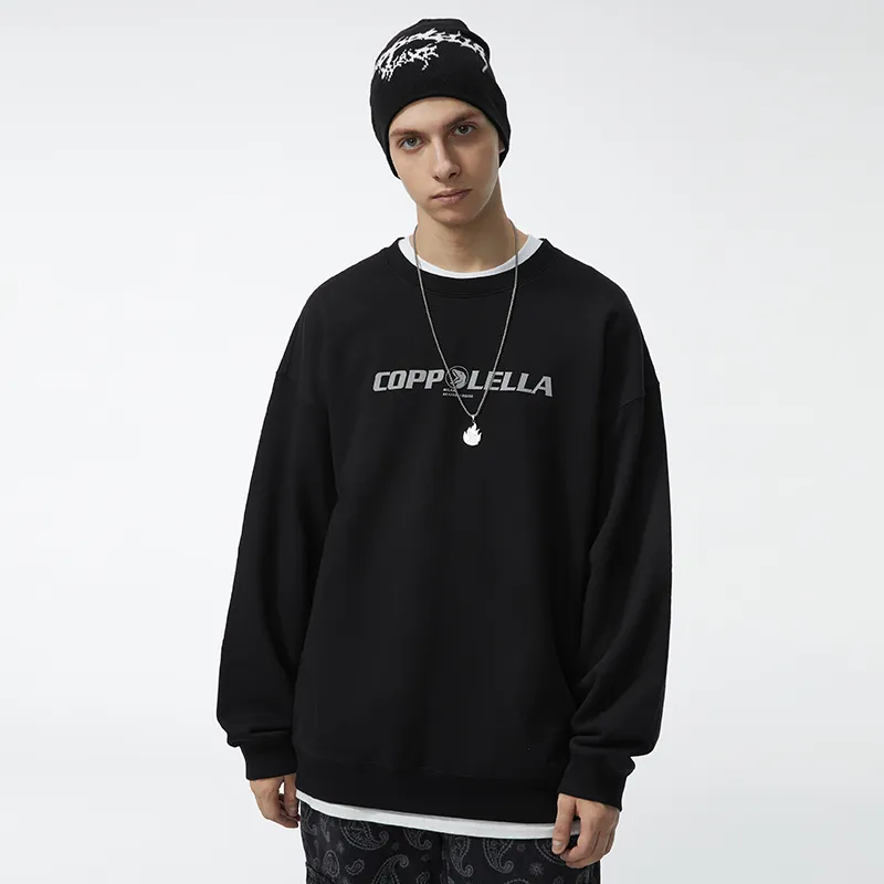 COPPOLELLA Pullover Loose Fit Regular Sweatshirt Unisex Black-5