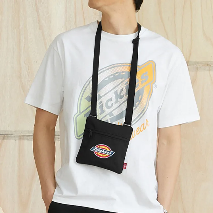 Dickies Polyester Cell Phone Pouch, Small Square Bag, Shoulder Bag, Crossbody Bag Regular Unisex Black-3