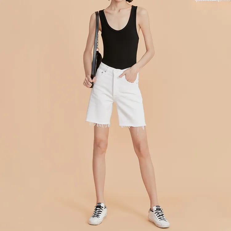 AGOLDE Denim Shorts Women's White-3