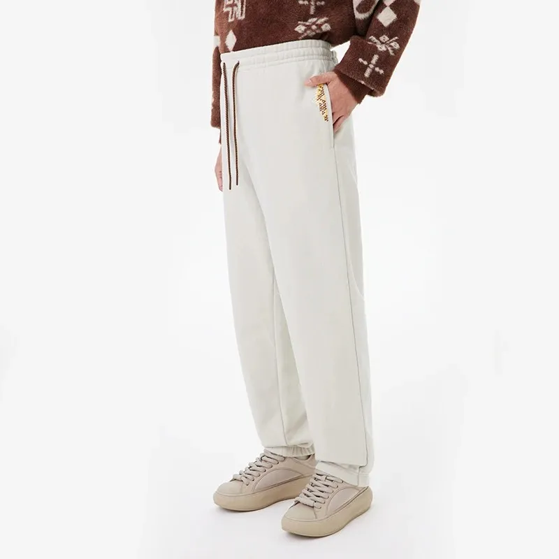 LiNing Knitted Sweatpants Men Seed Yellow Gray-2