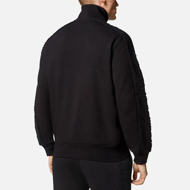 VERSACE Logo Embroidered Zip-Up Jacket-2