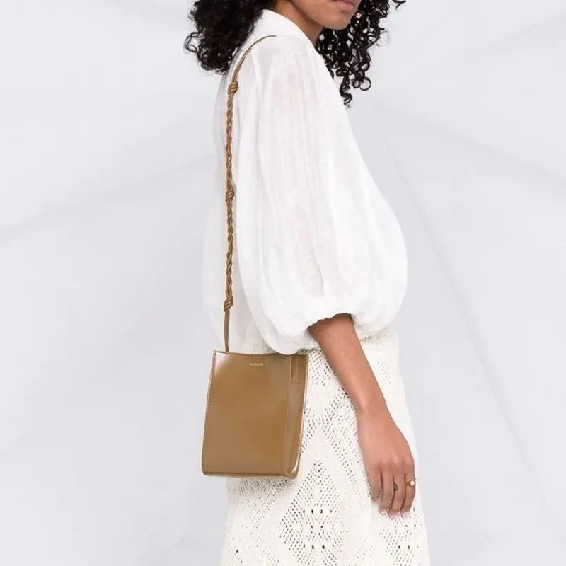 JIL SANDER Smooth Leather Crossbody Bag Shoulder Bag Women's Brown-3