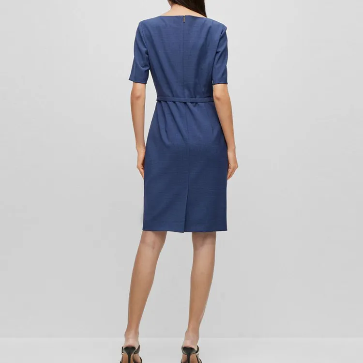 HUGO BOSS Short-Sleeved Dresses Women's Dark Blue-2