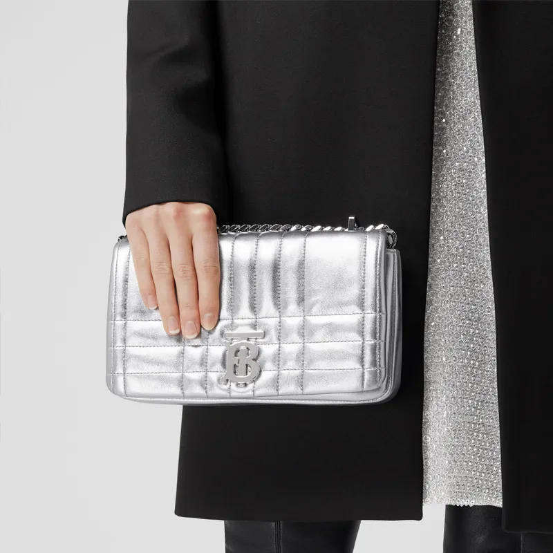 Burberry Small Lola Quilted Metallic Leather Bag-7