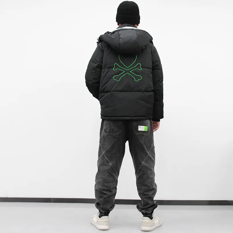 Tokidoki Solid Color Hooded Loose Fit Thickened Down Jacket Unisex-4