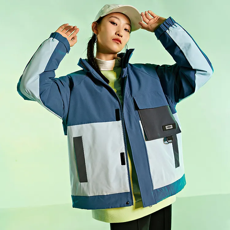 Kappa Letter Colorblock Hooded Puffer Jacket Unisex-8