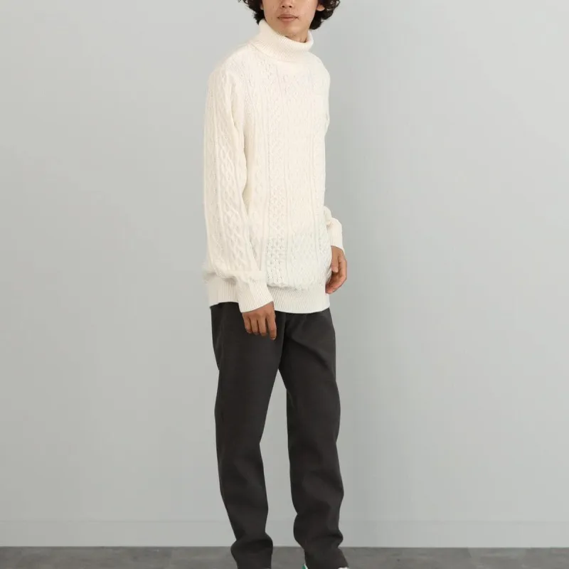 Beams Sweaters Men Gray White-4