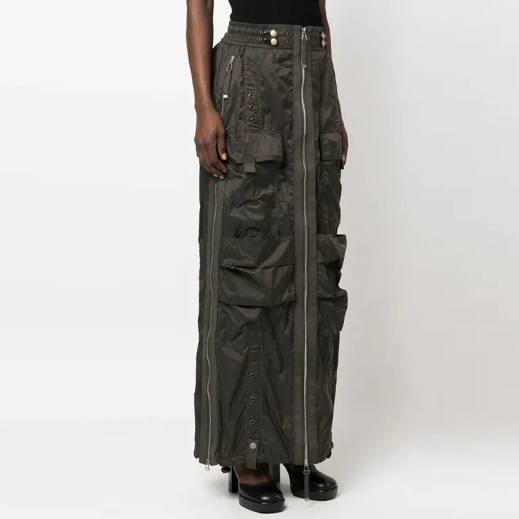 DIESEL O Crep Cargo Maxi Skirt-3