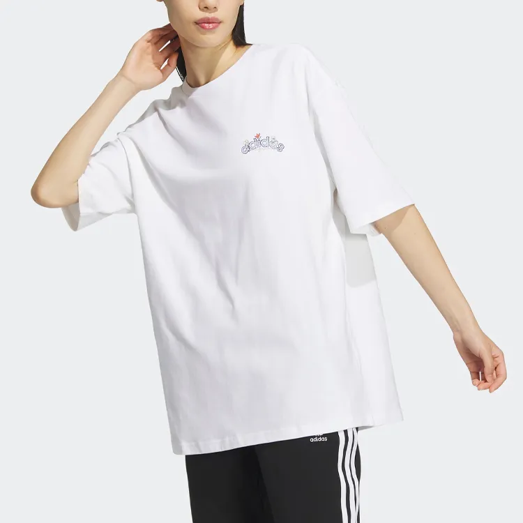 Adidas Originals Drop Shoulder Sleeve T Shirt Women's White-1