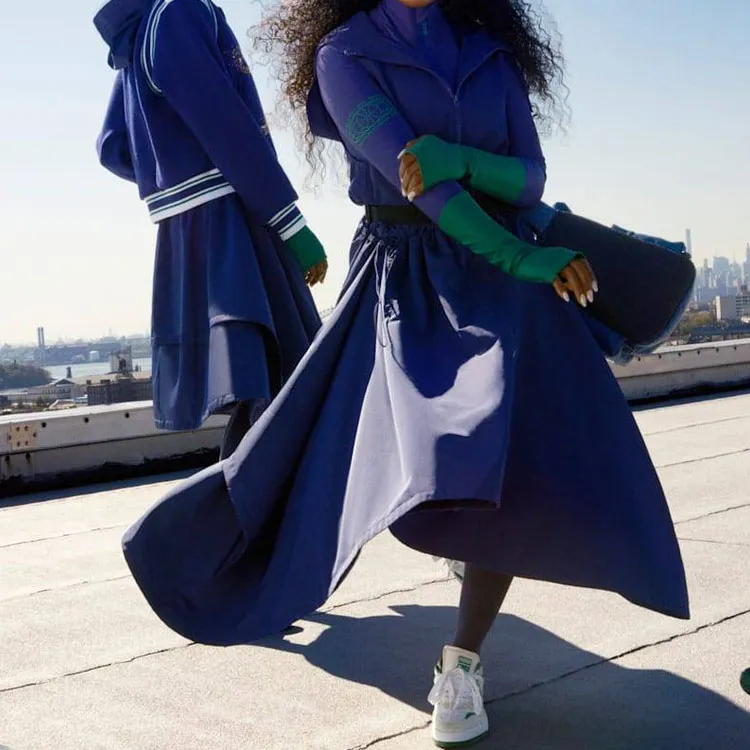 PUMA X June Ambrose Reversible Varsity Jacket 'Blue/Green'-7