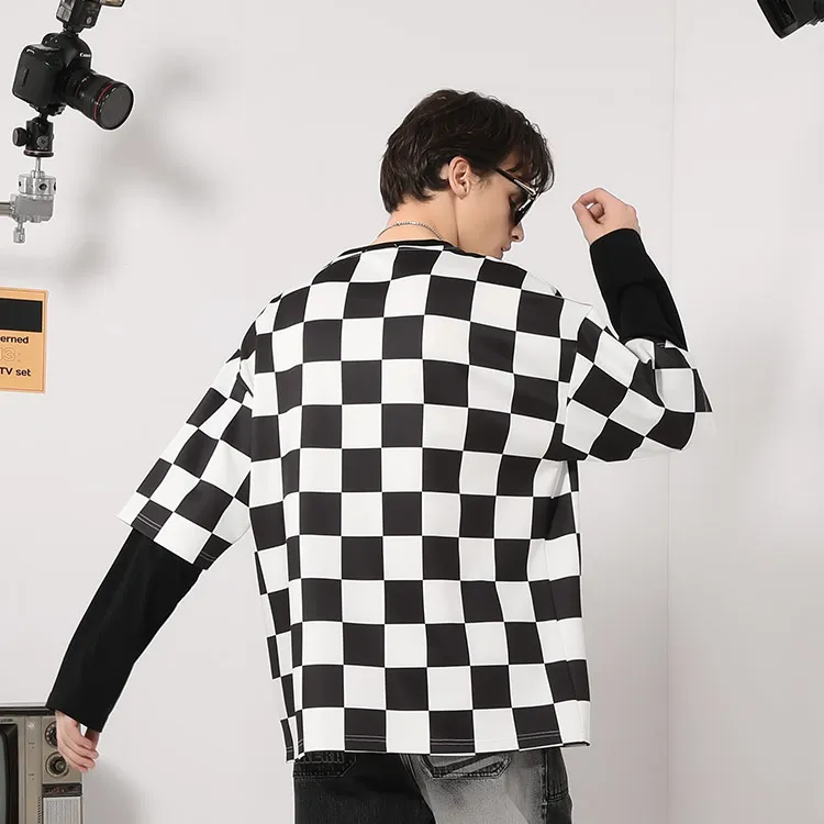 TVX Sweatshirts Unisex Black White Plaid-4