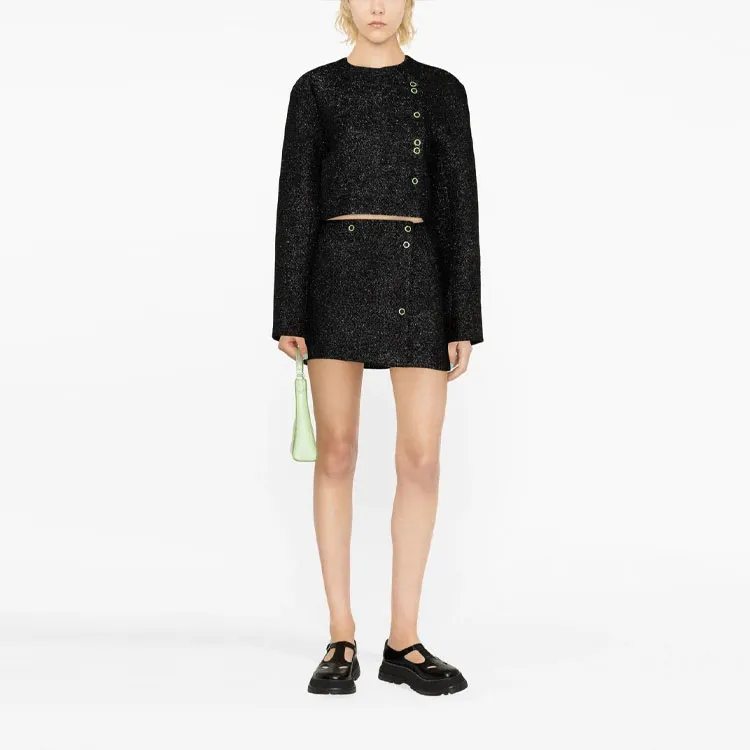 GANNI Casual Short Skirts Women's Black-1