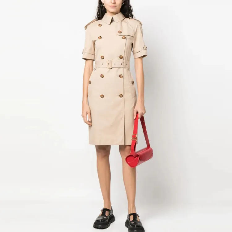 Burberry SS23 Short Sleeved Dress Women's Khaki-1