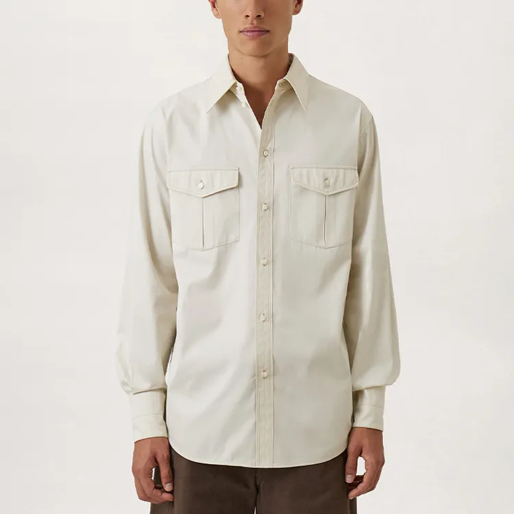Lemaire Shirts Men Cream White-2